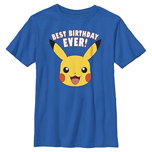 Pokemon Boys Pikachu Best Bday Short Sleeve Tee Shirt