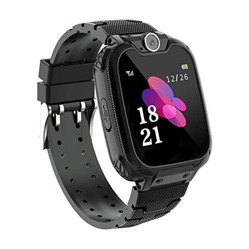 Niños Smart Watch Phone, La Musica Smartwatch para niños de 3-12 años Niñas con cámara Ranura para Tarjeta SIM Juego de Pantalla táctil Smartwatch Childrens Gift?Black?