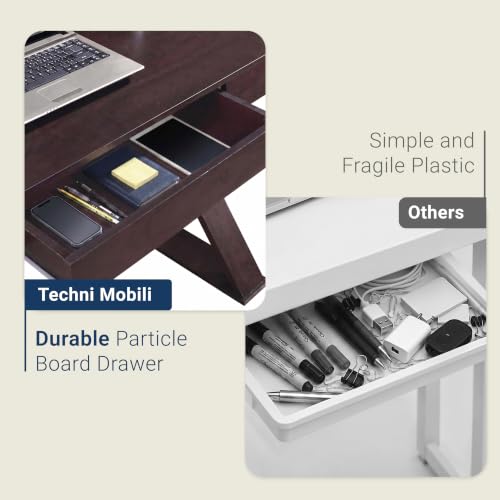 Image of Techni Mobili 47 inch Trendy Writing Desk w /Drawer,Modern Home Office,Espresso