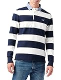 GANT Herren ORIGINAL Barstripe Heavy Rugger Poloshirt, Elfenbein (Eggshell 113), Large (Herstellergröße: L)