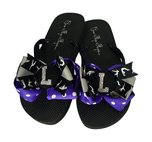 glitter bow flip flops