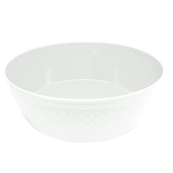 Emily Pets Dog Bowls and Placemats Collection | Dishwasher Safe, Food Grade, Non-Skid, BPA-Free Malamine Bowls and Water-Resistant, Durable EVA Feeding Placemats with Fun(White,L)