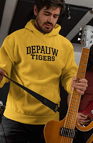 CreateMyTee | DePauw Tigers Black Ink Hooded Sweatshirt |2