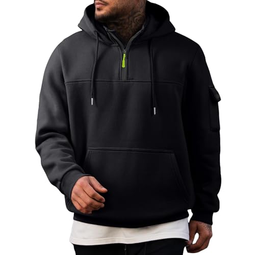 Men's Cotton Hoodies Sweatshirts Fashion Long Sleeve Drawstring Casual Fleece Pullover Hoodie with Pockets