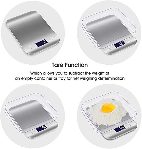 Báscula De Cocina Digital, 6 Unidades Báscula De Alimentos En Gramos Y Onzas Con Funcion La Lcd Escala De Graduacion Pre Bateria Blanca 15kg Macarena Balanzas De Cocina Digitales