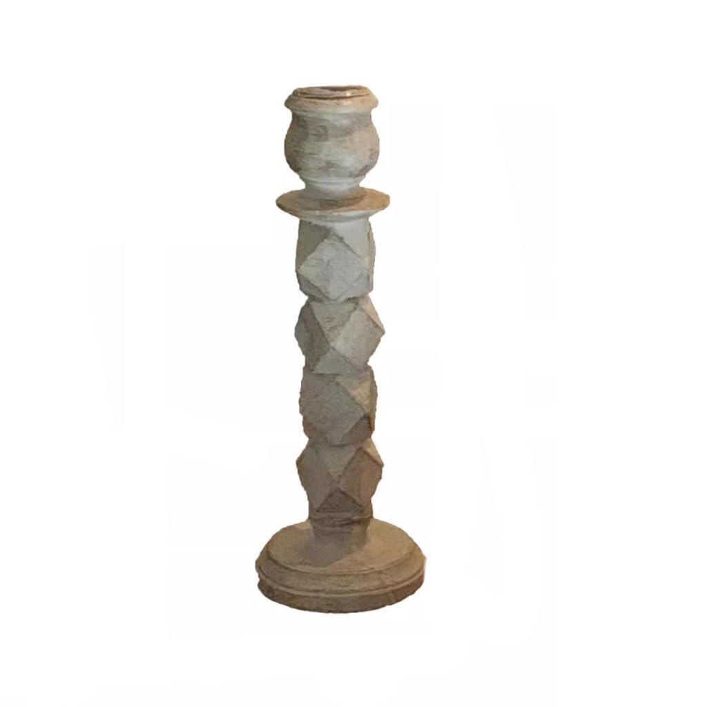 Candle Holder Retro Nostalgic Imitation Wood Candlestick Home Dining Table Candle Decoration Ornaments Decorate Candlestick(B)