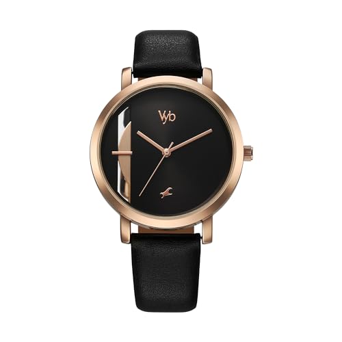 Fastrack Vyb Siren Quartz Analog Black Dial Leather Strap Watch for Girls-FV60029WL01W (B0CXDZGYG9) Amazon Price History, Amazon Price Tracker