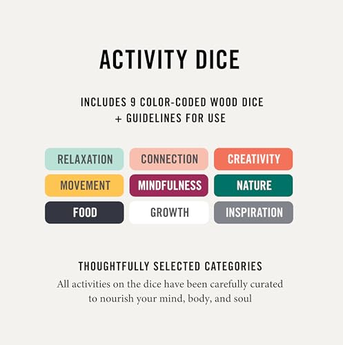 Two Tumbleweeds Mood-Boosting Activity Dice - 9 Wooden Dice for Self-Care & Connection - A Mindful Wellness Tool to Beat Doom-Scrolling - 54 Screen-Free Activities for Calm, Joy & Creativity - Image 4
