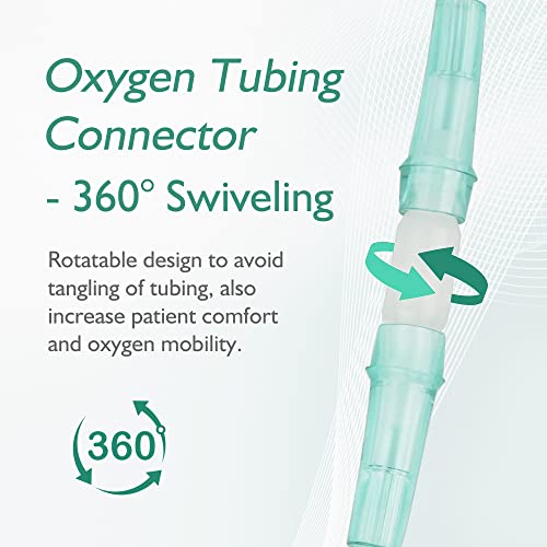 ANSNF Oxygen Tubing Connector, 360° Rotation Cannula Connector Oxygen Connector Avoid Tangles, Tubing Swivel Connector O2 Connector (White-10pack) - Image 3