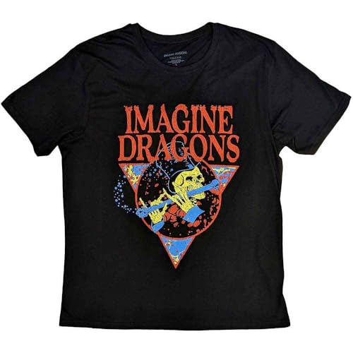 T-shirt Imagine Dragons Skeleton Flute band logo unisexe noir taille L