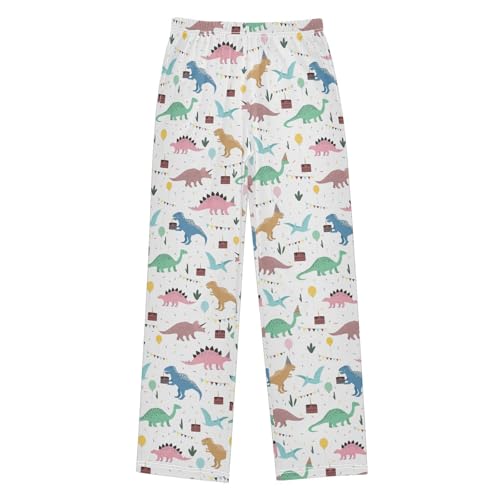 ZZXXB Dinosaur and Gift Boys Long Pants Soft Trousers Elastic Waist Kids Lounge Bottoms with Pockets S-XL