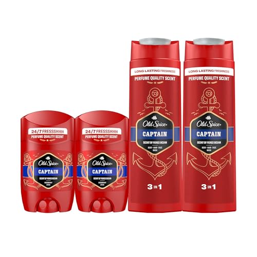 Old Spice Captain Desodorante En Barra Para Hombres 2x50ml + Gel...