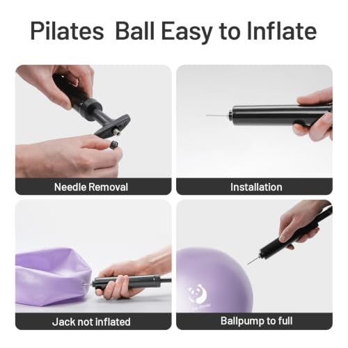Image of Slim Panda 9 Inch Pilates Ball - Anti-Burst Mini Yoga Ball with Needle Valve Pump - Small Exercise Core Ball for Barre, Stability & Physical Therapy
