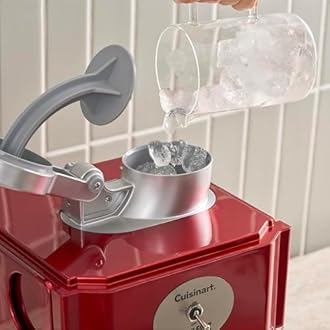 Cuisinart Snow Cone Machine, Home Shaved Ice Maker for Snow Cones, Snow Cone Maker with Reuseable Paper Cups, Makes 5 Icy Cones for Slushies, Frozen Drinks , Red, SCM-10P1