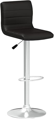 Miniatura 6 de Vogue Furniture Direct Taburetes de bar de piel sintética, modernos taburetes giratorios cuadrados ajustables con respaldo, sillas de barra de