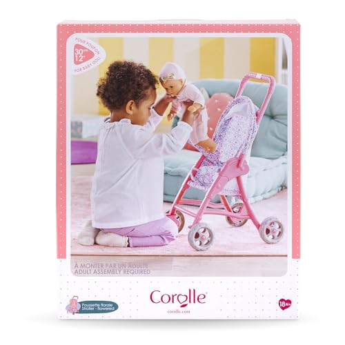 Accessoire pour mon premier poupon 30 cm : Poussette florale Corolle - vue 7
