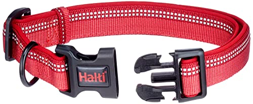 HALTI Collar, Size Large, Red, Best Comfy Dog Collar, Premium Puppy Collar, Nylon, Neoprene-Padded, Reflective, Easy to Fit & Use, For Small, Medium & Large Dogs - Image 3