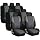 FH Group Three Row 8 Seater Cross Weave Fabric Car Seat Covers Airbag Compatible & Rear Split Bench - Universal Fit for Cars Trucks and SUVs Gray/Black