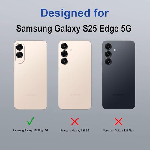 Image of amazon basics Back Case Cover for Samsung Galaxy S25 Edge 5G | Magnetic Case with Built-in Metal Ring | Supports Mag-Safe Charger, Wallet & Car Mount | Shockproof Hybrid PC + TPU | Black