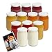 12 Grands Pots de Yaourts en Verre avec Couvercles Étanches pour Yaourtières Robots Multicuiseurs Fabriqués en France-Livret Recette Offert (12 Pots 180 ML)