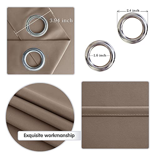 Image of DWCN Total Privacy Room Divider Blackout Curtain - Thermal Curtains for Patio Door, Living Room, Bedroom Partition and Shared Office Space, 1 Grommet Curtain Panel, 8.3ft Wide x 7ft Tall, Khaki