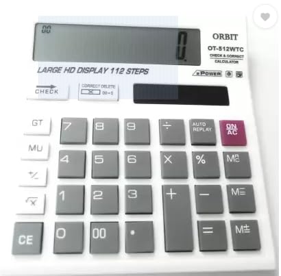 Image of OT-512 WTC Orbit Check and Correct Calculator White Color (Pack of 1)