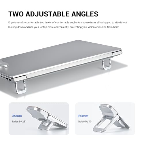 Mini soporte portátil para laptop, 4 piezas, plata miniatura 4