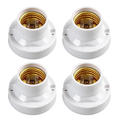 Lot de 4 Douilles de Lampe E27 Universelles, pour Ampoules LED et Lampes à Vis, Adaptateurs de Culot Standard, Support Ampoule Sécurisé et Polyvalent pour Maison,...