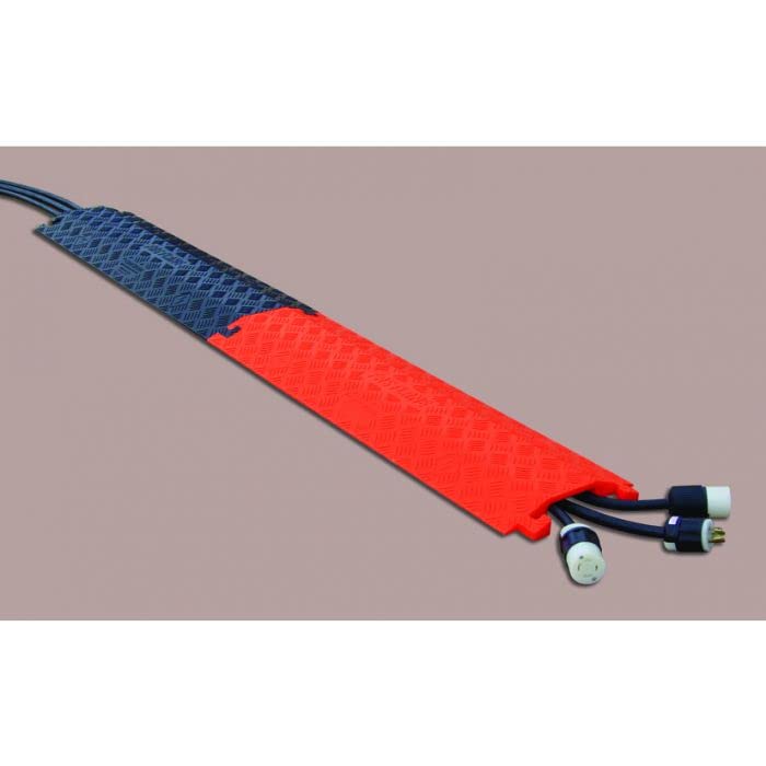 Miniatura 3 de Checkers Industrial Safety Products Fastlane FL1X4-O - Protector de cable de poliuretano de 1 canal con conectores en forma de L, naranja, 36