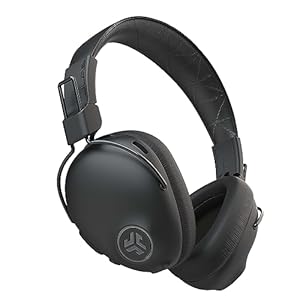 JLab Studio Pro ANC Bluetooth Wireless Over-Ear Headphones, 45+ Hour Bluetooth 5 Playtime, Smart Active Noise Cancellation, EQ3 Sound, Ultra-Plush Faux Leather and Cloud Foam Cushions, Black