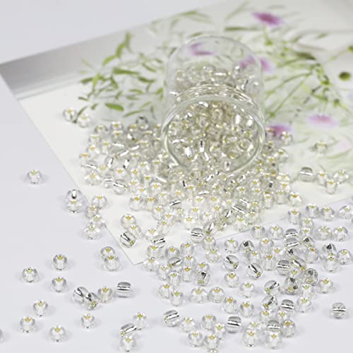 Bala&Fillic Clear Silver Lined Color 4mm Seed Beads About 1200pcs/100Grams in Bag - Image 2