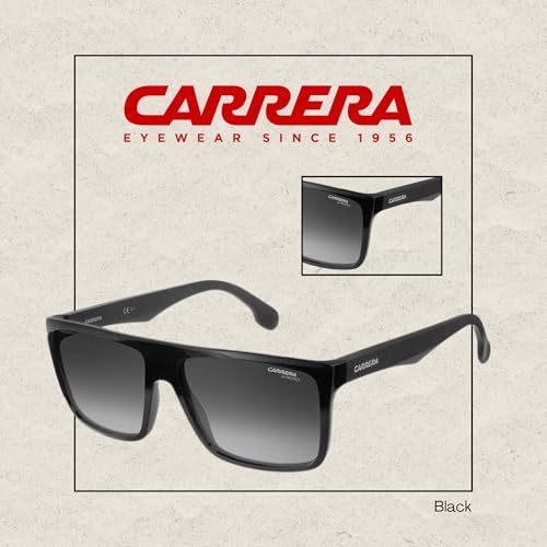 Carrera CA5039/S 0807/9O 58MM Black/Dark Grey Gradient Plastic Rectangular Sunglasses For Men For Women + BUNDLE with Designer iWear Eyewear Kit3
