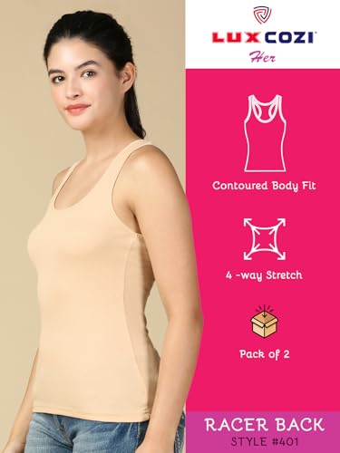 Image of Lux Cozi Women Cotton Racerback Tank Top | Pack of 3