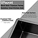Ufaucet 28 Inch Undermount Kitchen Sink Black, 28x18 Under Mount Gunmetal Black Stainless Steel 16 Gauge 9 Inch Deep Single Bowl Kitchen Sink with Strainer