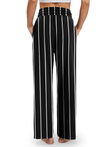 Image of Gracyoga Wide Leg Yoga Pants for Women Casual Loose Cozy Sweatpants High Waisted Lounge Pajama Flowy Pants With Pockets