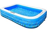 Sanni Inflatable Swimming Pool, 118' X 72' X 22' Family Full-Size Kiddie Pools, Inflatable Lounge Pool for Kiddie, Kids, Adult, Infant, Toddlers for Ages 3+,Outdoor, Garden, Backyard