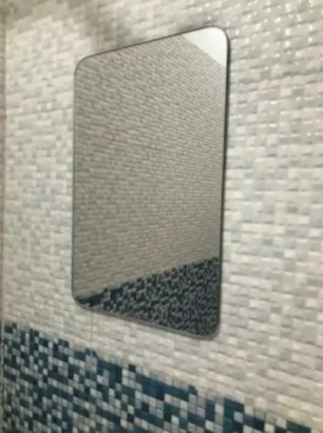 Image of Stylish Global Easy Stick Mirror for Bathroom Frameless Decorative Mirror for Washbasin, Livingroom, Homedecor, Bedroom, and Entryway.