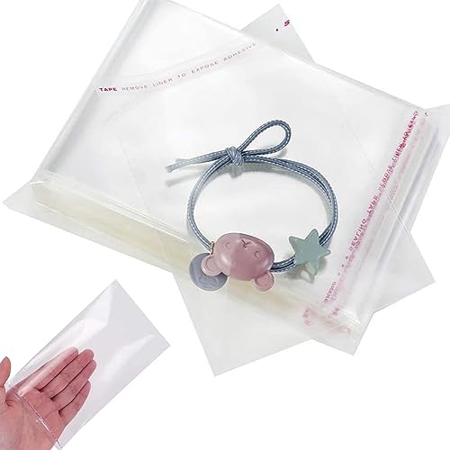 DIY-24H Pack of 100 Foil Bags, 87 Sizes to Choose From, Transparent Cellophane Bags, with Adhesive Closure, OPP Bags, Self-Adhesive (40 x 60 mm)