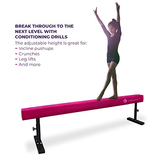 JC-ATHLETICS Adjustable Balance Beam Gymnastic Practice Training Equipment for Kids Children Home Floor Use,8 Feet Long