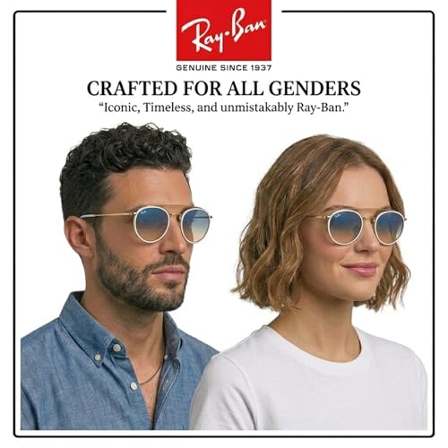 Image of Ray-Ban RB3647N ROUND DOUBLE BRIDGE Round Shaped Sunglasses for Men & Women with Official RAYBAN Eyewear Kit