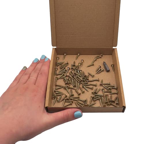 (Pack of 100 pcs) Yellow Zinc Plated Steel 3.0 x 16 mm Wood Screws, Chipboard Screws, Universal Pozi-Drive Screw - Image 3