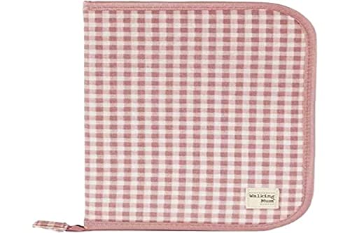 Walking Mum. Libro de Nacimiento I Love Vichy. Funda portadocumentos de bebé con bolsillos transparentes y cierre de cremallera. Color Rosa. Medidas 19X28X1 cm.