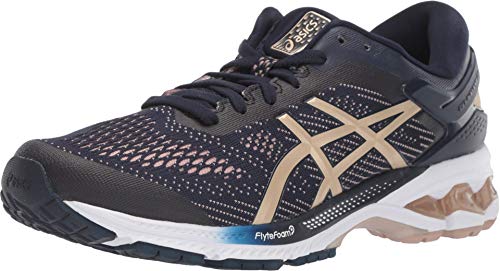 ASICS Women's Gel-Kayano 26 Running Shoes, 8.5, Midnight/Frosted Almond