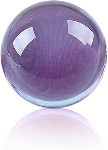 Bola de cristal mágica de 1.575 in de cristal curativo transparente púrpura bola fondo decoración del hogar esfera fotografía lente bola foto apoyo
