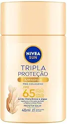 NIVEA SUN Protetor Solar Fluido Facial Tripla Proteção Antissinais FPS 65 40ml