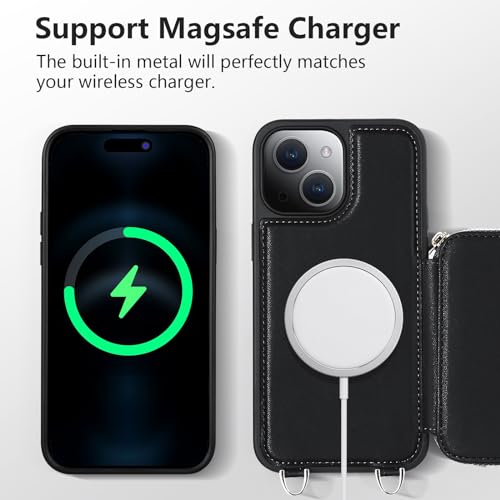 Joysidea N-PP-15PL-BLK For Iphone 15 Plus Wallet Case, Magsafe Crossbody Magnetic Phone Case thumb #3