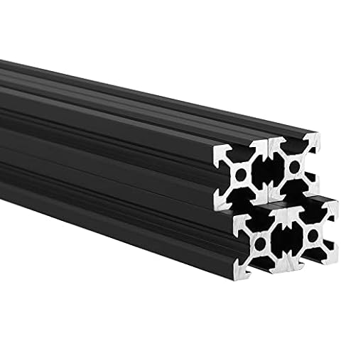 VORXEON 4Pcs Black Anodized Aluminum Profile Extrusion Linear Rail V Slot 2020 for 3D Printer and CNC DIY Laser Engraving Machine Cover