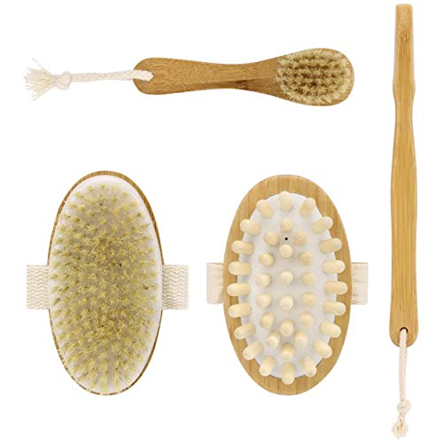 DryBrushing Doucheset |3 in 1 Borstels | Houten Drybrush Badset met Badborstel Lichaam Borstel en Gezichtsreiniger… - Image 6
