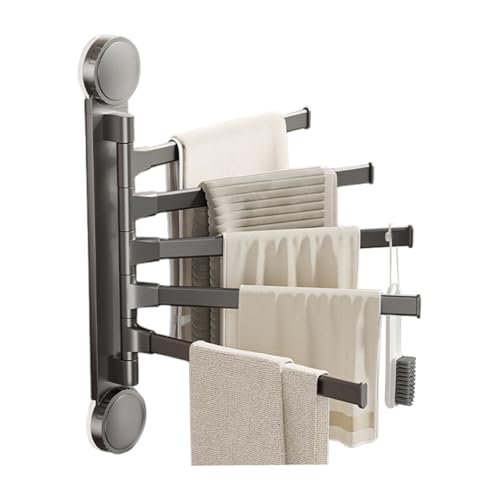 Estante giratorio para baño, toallero giratorio, organizador de almacenamiento flexible, estante de lavandería y cocina, colgador de balcón de hotel, ideal para toallas, ropa, ropa de cama
