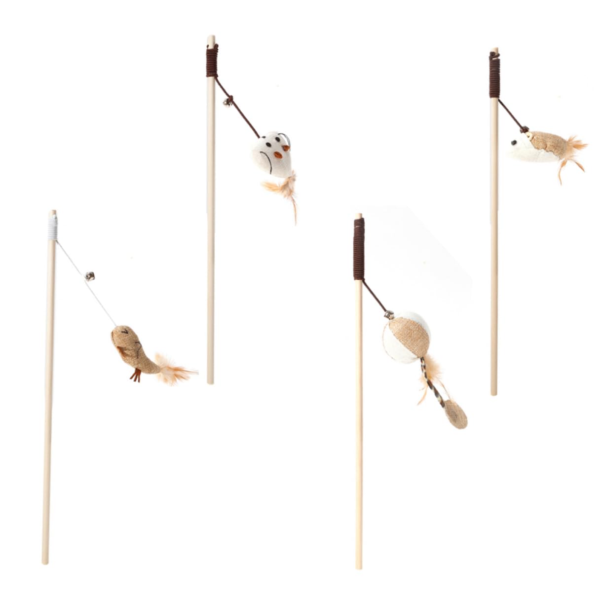 Jouets pour Chats, Lot de 12 Jouets interactifs avec Pendentif en Peluche et Clochette for Animaux Compagnie, for Garder Votre Chat Actif